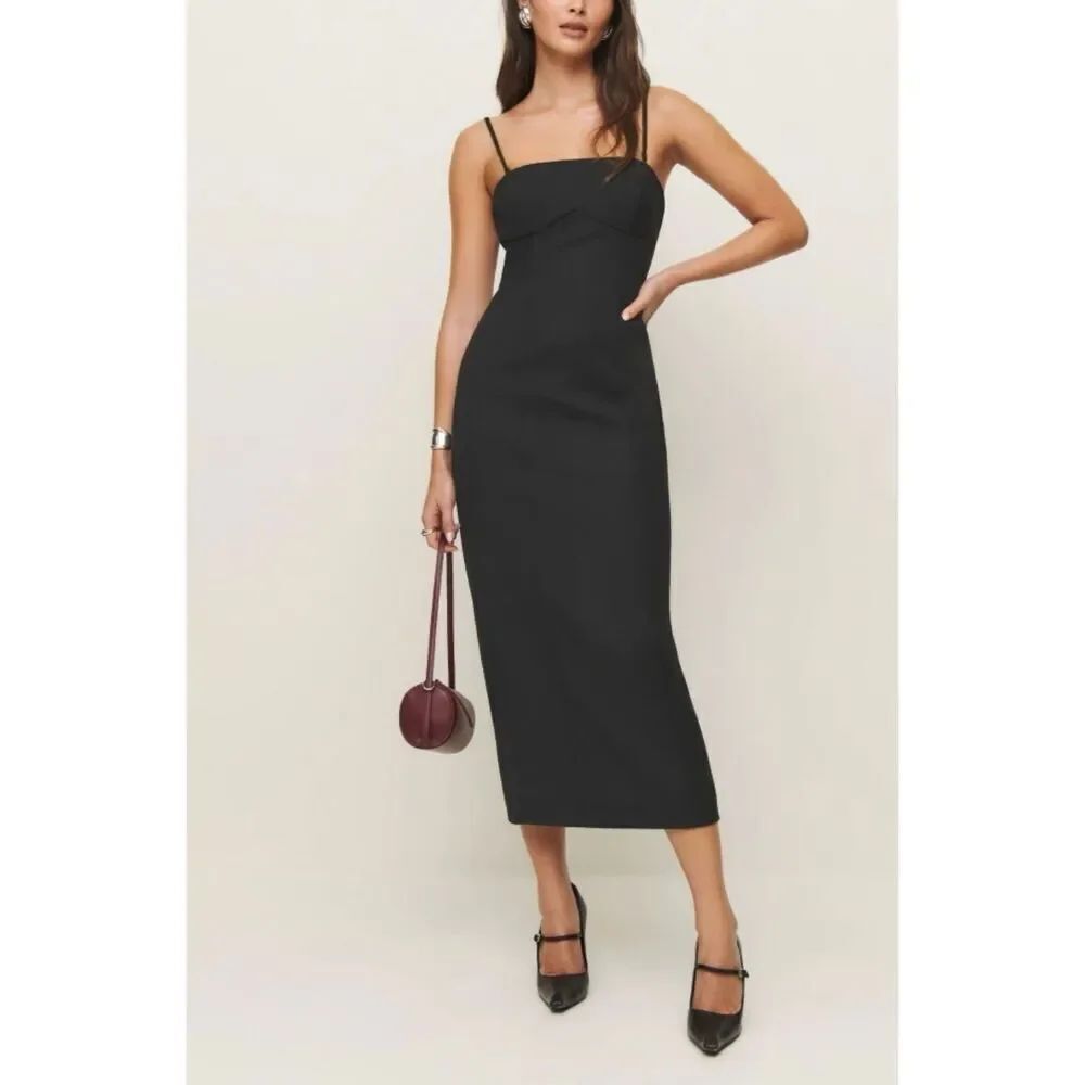 Reformation Angelo Midi Dress | Black in 2